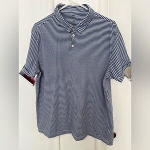 H&M Men's Shirt - Blue and White Stripes size XL